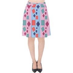 Background Desktop Squares Velvet High Waist Skirt by Sapixe