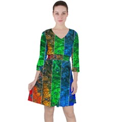Rainbow Of Water Ruffle Dress by FunnyCow