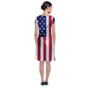 American Usa Flag Vertical Short Sleeve Front Wrap Dress View2