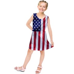 American Usa Flag Vertical Kids  Tunic Dress by FunnyCow