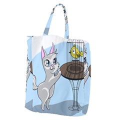 Cat Bird Cage Hunt Hunting Pet Giant Grocery Tote by Sapixe