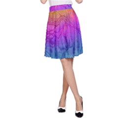 Fractal Batik Art Hippie Rainboe Colors 1 A-line Skirt by EDDArt