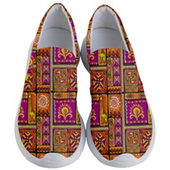 Traditional Africa Border Wallpaper Pattern Colored 3 Women s Lightweight Slip Ons by EDDArt