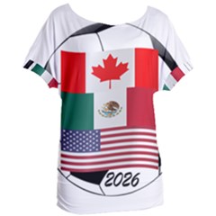 United Football Championship Hosting 2026 Soccer Ball Logo Canada Mexico Usa Women s Oversized Tee by yoursparklingshop