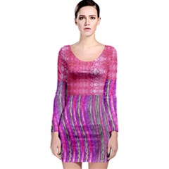 Pink And Purple Shimmer Design By Flipstylez Designs Long Sleeve Bodycon Dress by flipstylezfashionsLLC
