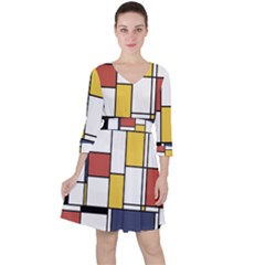 De Stijl Abstract Art Ruffle Dress by FunnyCow