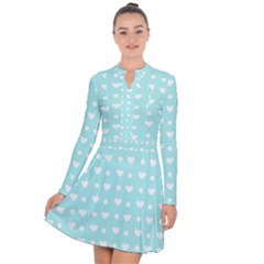 Hearts Dots Blue Long Sleeve Panel Dress by snowwhitegirl