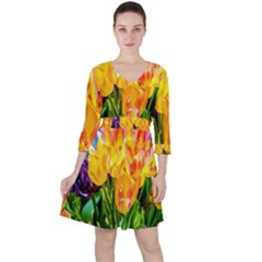 Festival Of Tulip Flowers Ruffle Dress by FunnyCow