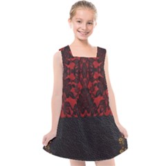 Red And Black Leather Red Lace By Flipstylez Designs Kids  Cross Back Dress by flipstylezfashionsLLC
