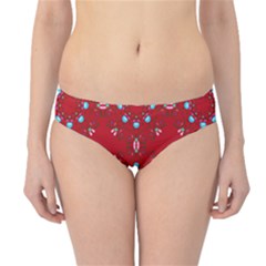 Embroidery Paisley Red Hipster Bikini Bottoms by snowwhitegirl