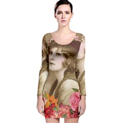 Vintage 1646083 1920 Long Sleeve Velvet Bodycon Dress by vintage2030