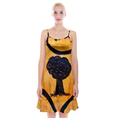 Ceramic Tree Smudge Spaghetti Strap Velvet Dress by DeneWestUK
