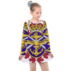 Badge Of Canadian Armed Forces Kids  Long Sleeve Dress by abbeyz71