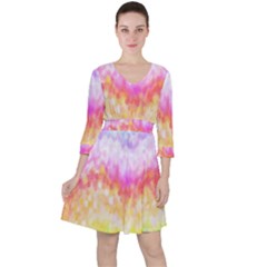 Rainbow Pontilism Background Ruffle Dress by Sapixe