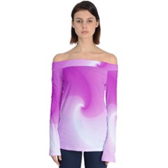 Abstract Spiral Pattern Background Off Shoulder Long Sleeve Top by Pakrebo