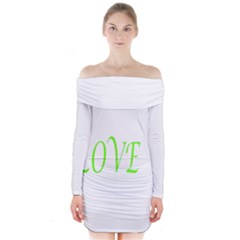 I Lovetennis Long Sleeve Off Shoulder Dress by Greencreations