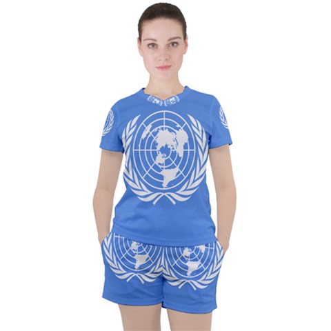 Flag Of United Nations, 1945-1947 Women s Tee And Shorts Set by abbeyz71