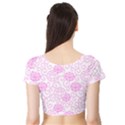 Peony Asia Spring Flowers Natural Short Sleeve Crop Top View2