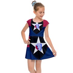 Flag Of United States Army 2nd Infantry Division Kids  Cap Sleeve Dress by abbeyz71