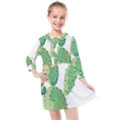 Cactaceae Thorns Spines Prickles Kids  Quarter Sleeve Shirt Dress by Mariart