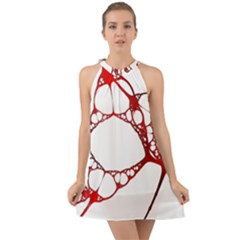 Fractals Cells Autopsy Pattern Halter Tie Back Chiffon Dress by Mariart