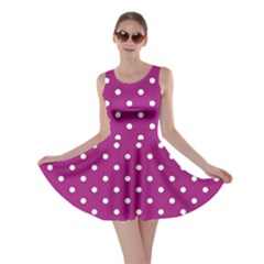 Fuschia Polka Dot Skater Dress by retrotoomoderndesigns