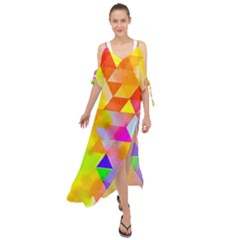 Watercolor Paint Blend Maxi Chiffon Cover Up Dress by Alisyart
