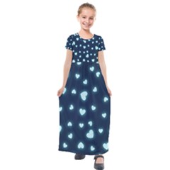 Hearts Background Wallpaper Digital Kids  Short Sleeve Maxi Dress by Alisyart