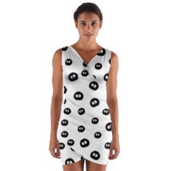 Totoro - Soot Sprites Pattern Wrap Front Bodycon Dress by Valentinaart