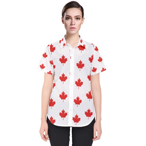 Maple Leaf Canada Emblem Country Women s Short Sleeve Shirt by Mariart