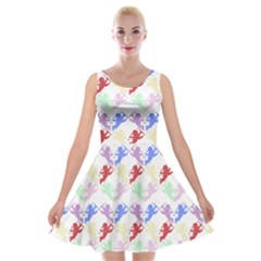 Colorful Cherubs White Velvet Skater Dress by snowwhitegirl