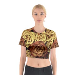 Roses Flowers Love Red Plant Cotton Crop Top by Pakrebo