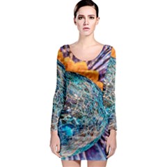 Multi Colored Glass Sphere Glass Long Sleeve Bodycon Dress by Sudhe