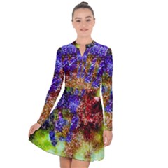 Splashes Of Color Background Long Sleeve Panel Dress by Sudhe