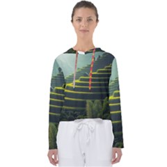 Scenic View Of Rice Paddy Women s Slouchy Sweat by Sudhe