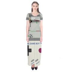 Game Boy White Short Sleeve Maxi Dress by Sudhe