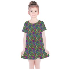 Pattern Abstract Paisley Swirls Kids  Simple Cotton Dress by Pakrebo