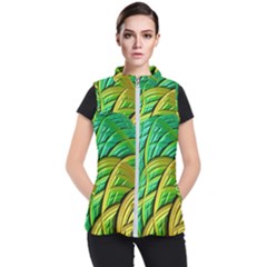 Patterns Green Yellow String Women s Puffer Vest by Alisyart