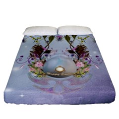 Easter Egg With Flowers Fitted Sheet (queen Size) by FantasyWorld7