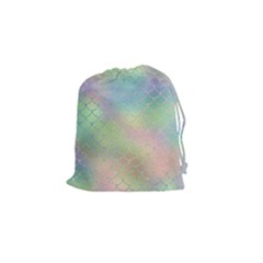 Pastel Mermaid Sparkles Drawstring Pouch (small) by retrotoomoderndesigns
