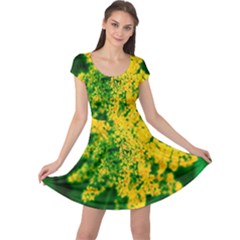 Yellow Sumac Bloom Cap Sleeve Dress by okhismakingart