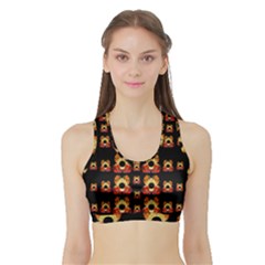 Sweets And  Candy As Decorative Sports Bra With Border by pepitasart