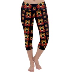 Sweets And  Candy As Decorative Capri Yoga Leggings by pepitasart