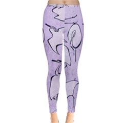 Katsushika Hokusai, Egrets From Quick Lessons In Simplified Drawing Inside Out Leggings by Valentinaart