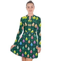 Tulips Seamless Pattern Background Long Sleeve Panel Dress by HermanTelo