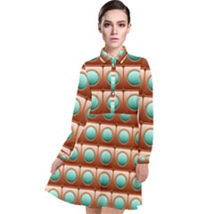 Abstract Circle Square Long Sleeve Chiffon Shirt Dress by HermanTelo