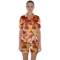 Pizza Satin Short Sleeve Pyjamas Set by TheAmericanDream