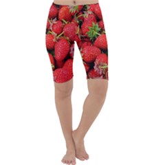 Strawberries Cropped Leggings  by TheAmericanDream
