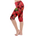 Strawberries Lightweight Velour Cropped Yoga Leggings View2