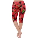 Strawberries Lightweight Velour Cropped Yoga Leggings View4